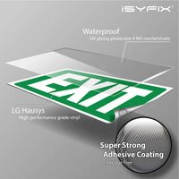 Exit sign sticker – adhesive vinyl, 10x7 in, 2-pack, view 2