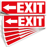 Exit sign with directional arrows — adhesive vinyl, left arrow, 12 x 4 inch