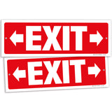 Exit sign with directional arrows — plastic, right & left, 12 x 4 inch