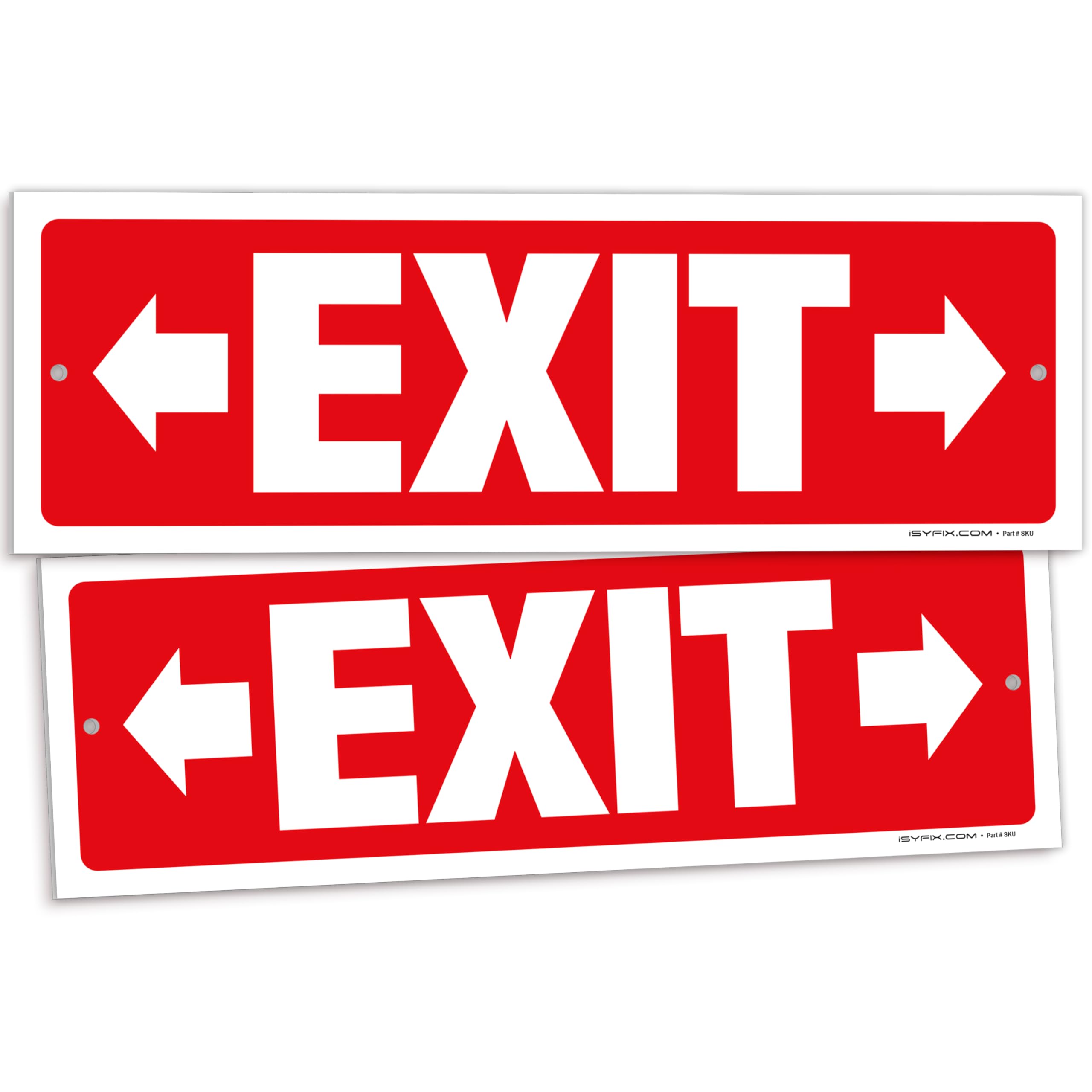 Exit sign with directional arrows — plastic, right & left, 12 x 4 inch