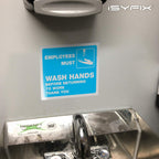 Employees Must Wash Hands Signs Stickers