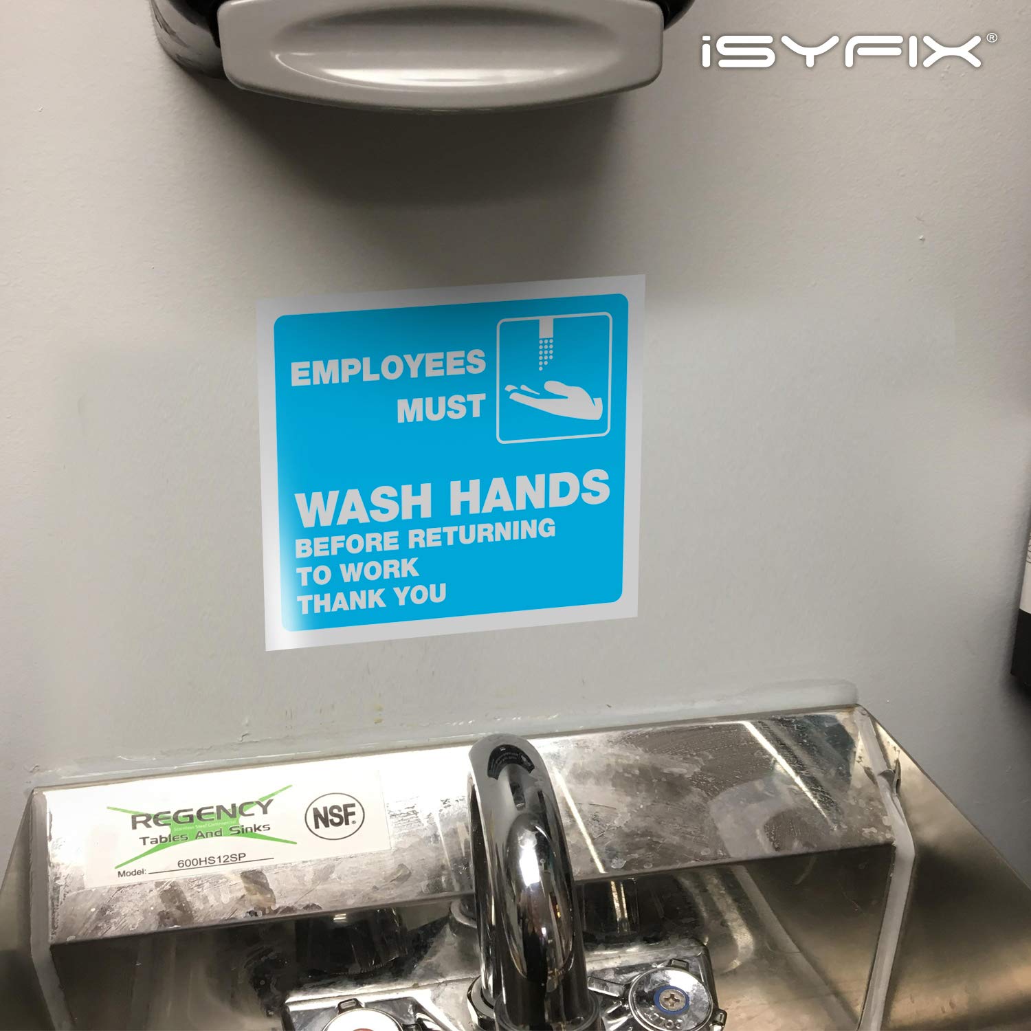 Employees Must Wash Hands Signs Stickers