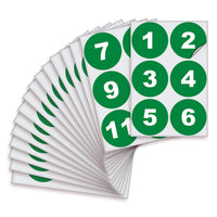Consecutive Number Stickers 1–100 – Round Vinyl Labels, 7 Colors