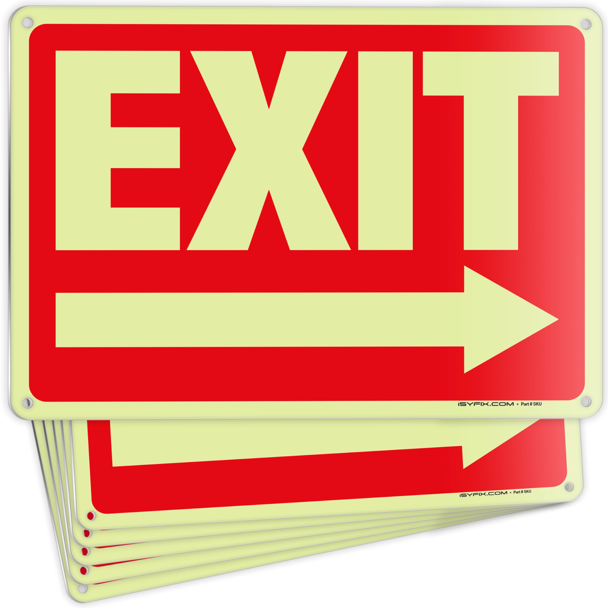 Exit Signs - Glow in the Dark Red