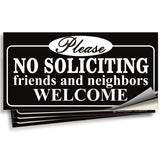 No soliciting sign sticker – black, on front door