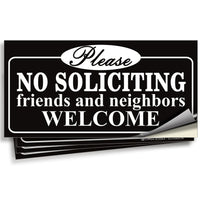No soliciting sign sticker – black, on front door