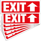 Exit sign with directional arrows — plastic, up arrow, 12 x 4 inch