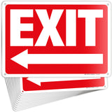 Exit sign – aluminum with left arrow, 10x7 in, 12-pack