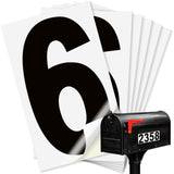 Number 6 black on white background, 2 inch vinyl sticker