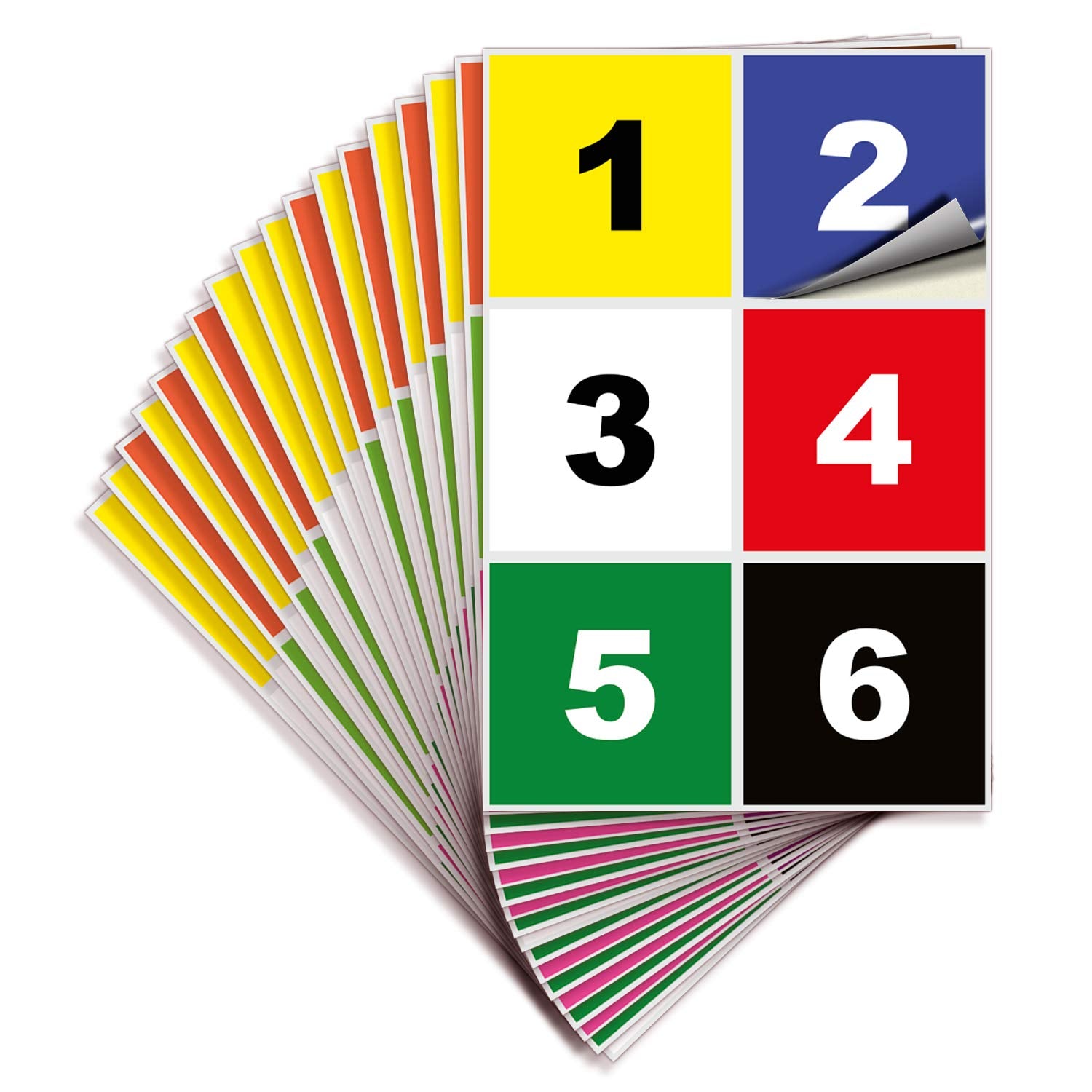 Square Consecutive Number Stickers - 1 to 100