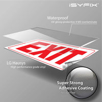 Exit sign sticker – adhesive vinyl, 10x7 in, 2-pack, view 12
