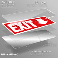 Exit sign with directional arrows — aluminum, down arrow, 12 x 4 inch