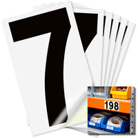Number 7 black on white background, 3 inch vinyl sticker