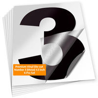 Number 3 vinyl sticker – black