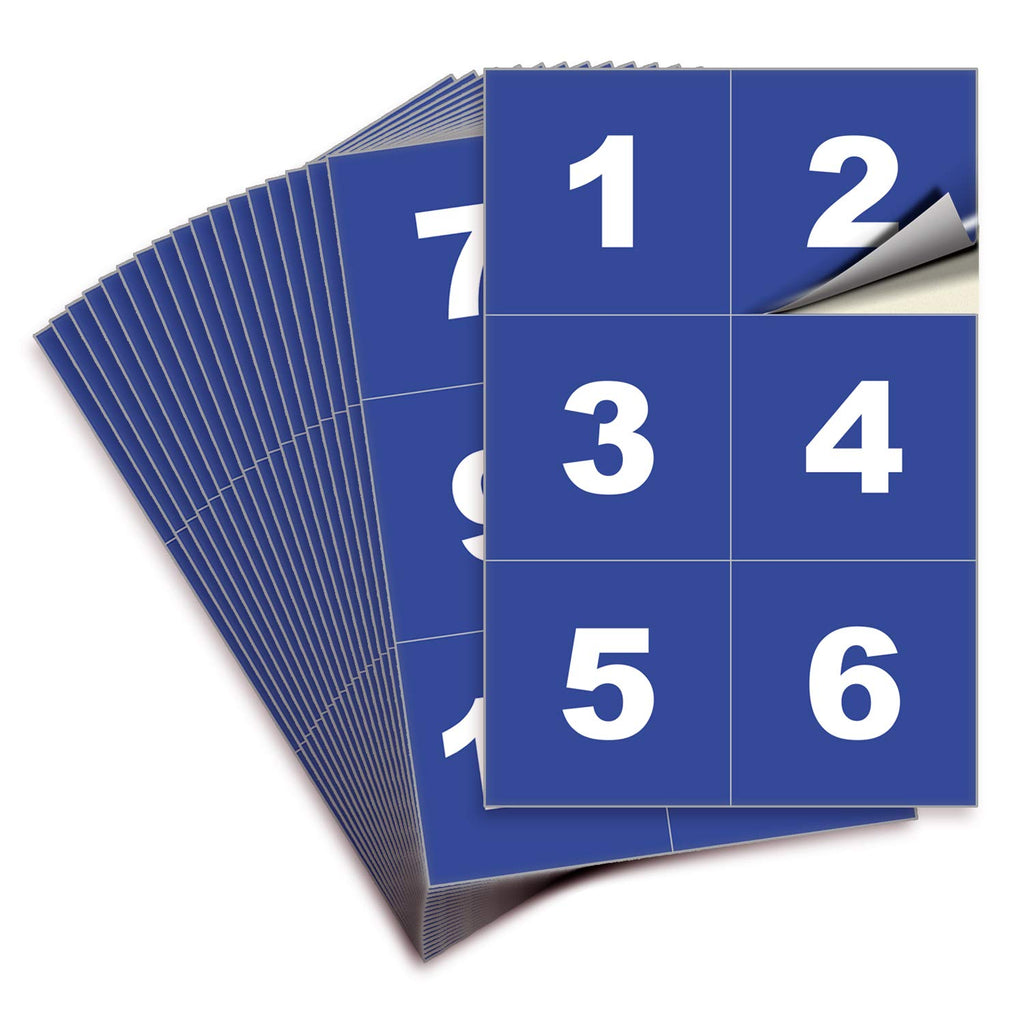 Square Consecutive Number Stickers - 1 to 100