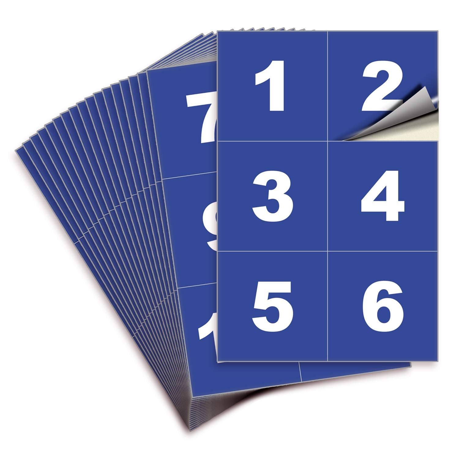 Square Consecutive Number Stickers - 1 to 100
