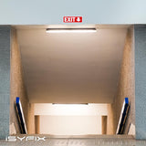 Exit sign with directional arrows — plastic, down arrow, 12 x 4 inch