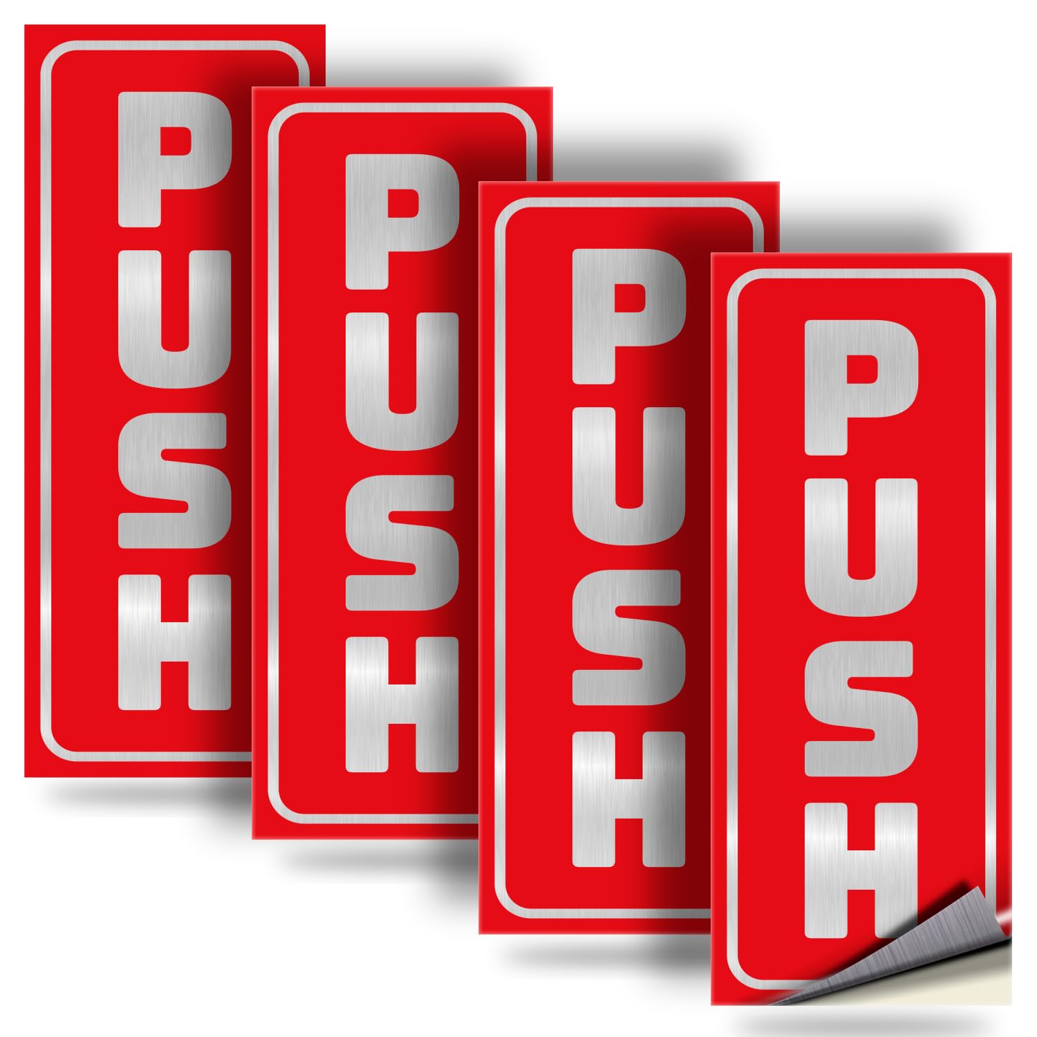 #Brushed Silver / Red Vertical