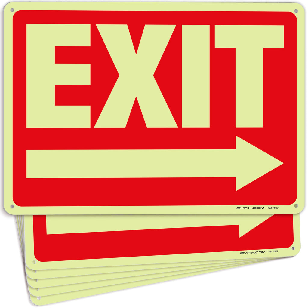 Exit Signs - Glow in the Dark Red