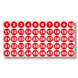 Consecutive Number Stickers 1–50 — Vinyl Inventory & Bin Labels