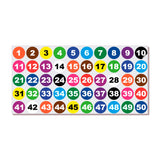 Consecutive Number Stickers 1–50 — Vinyl Inventory & Bin Labels