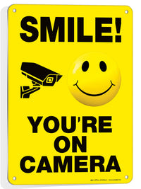 Smile You're on Camera Sign – Aluminum, Vinyl & Plastic