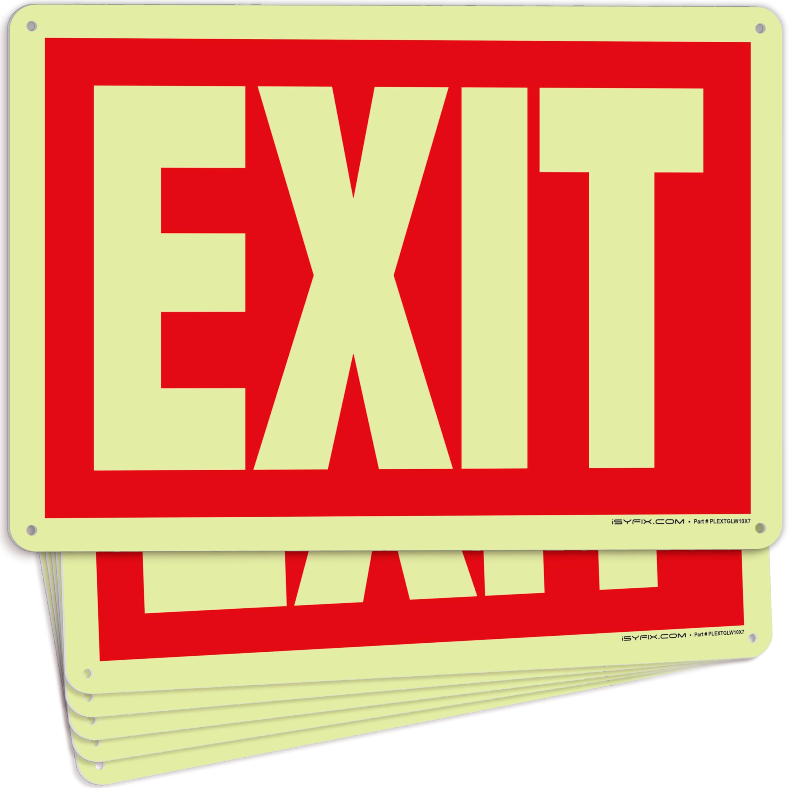 Exit Signs - Glow in the Dark Red