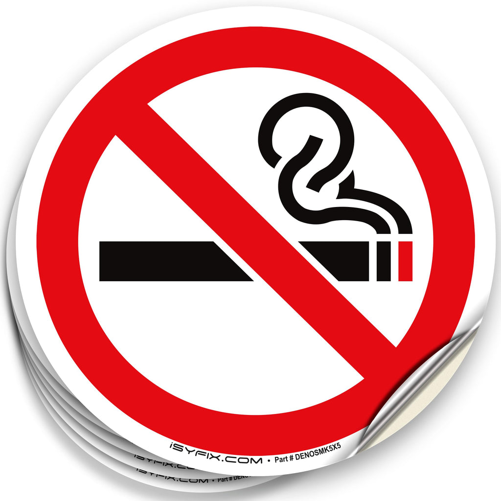 No Smoking Signs Stickers - 6 Pack