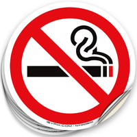 No Smoking Signs – Vinyl Stickers, 6-Pack, 3 x 3 & 5 x 5 in
