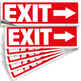 Exit sign with directional arrows — adhesive vinyl, right arrow, 12 x 4 inch