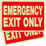 Emergency Exit Only Signs – Vinyl, Plastic & Aluminum, Glow Options