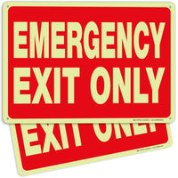 Emergency Exit Only Signs – Vinyl, Plastic & Aluminum, Glow Options