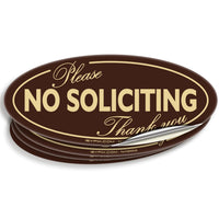 No Soliciting Signs – Vinyl Stickers, 4-Pack, 7 x 3 in, 3 Colors