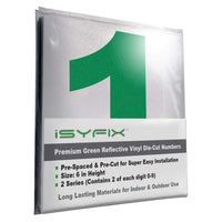 iSYFIX vinyl number stickers – Reflective Green