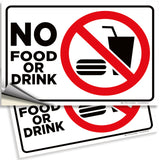 No Food or Drink Signs – Aluminum, Vinyl & Plastic, 10 x 7 & 14 x 10 in