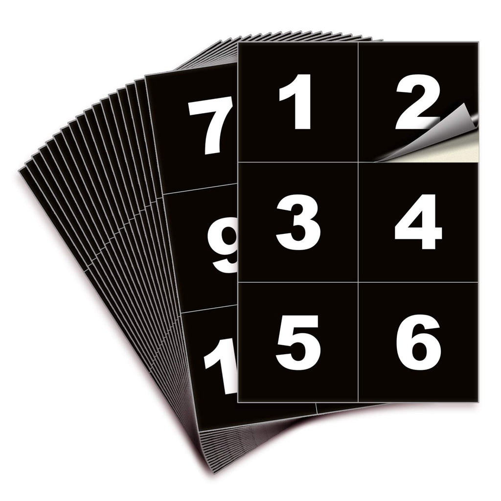 Square Consecutive Number Stickers - 1 to 100