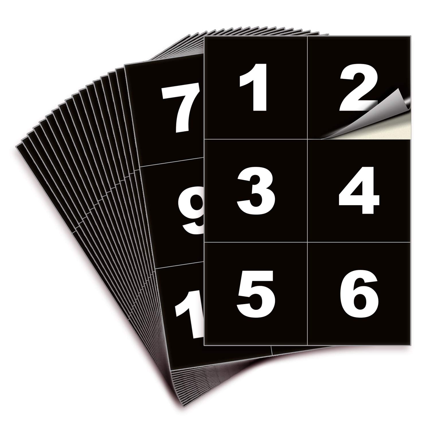 Square Consecutive Number Stickers - 1 to 100