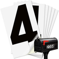 Number 4 black on white background, 2 inch vinyl sticker