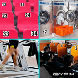 Black vinyl number stickers with background - product gallery