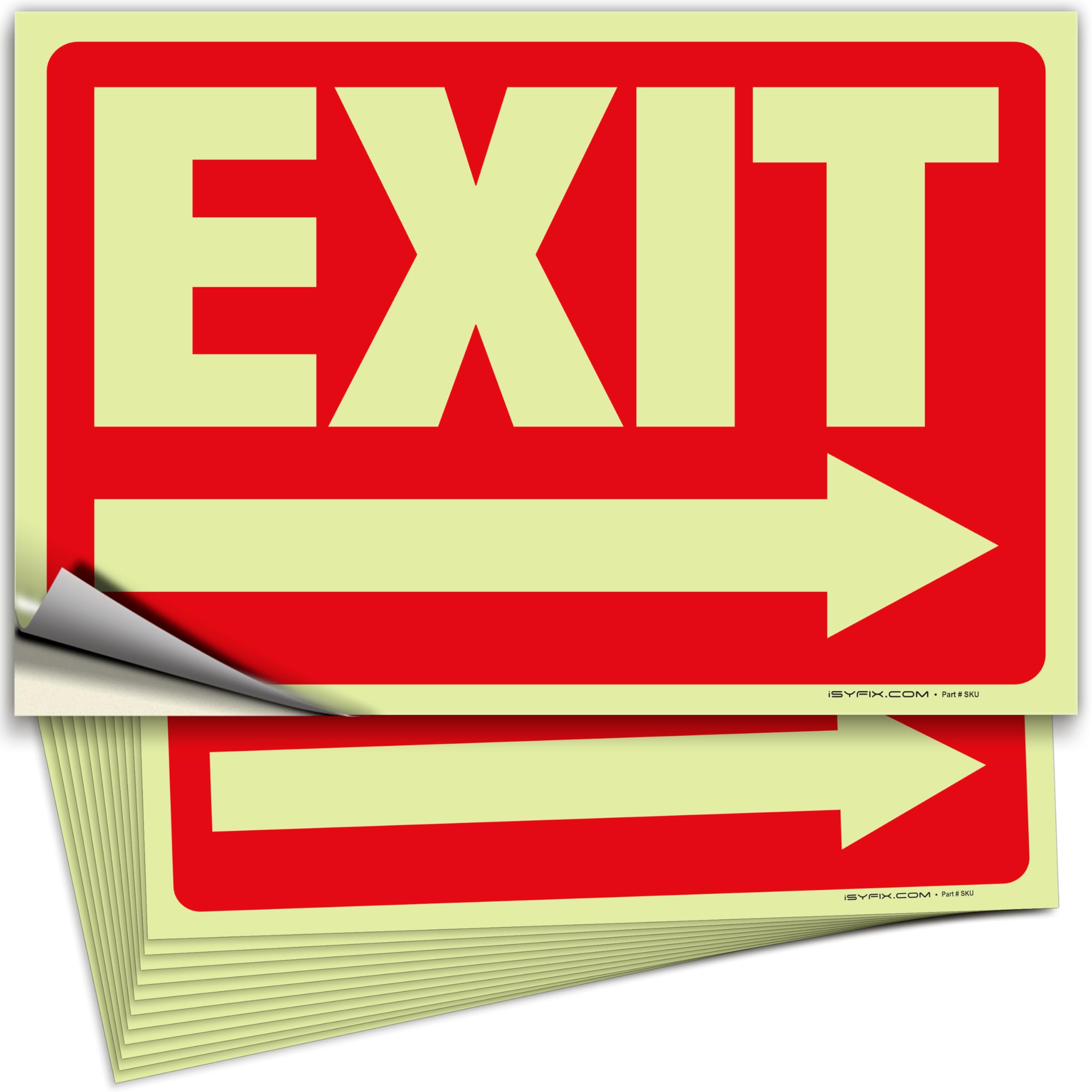 Exit Signs - Glow in the Dark Red