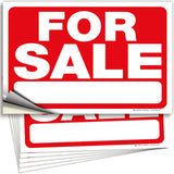 For Sale Signs for Car – Red Vinyl Decals, 10 x 7 & 14 x 10 in