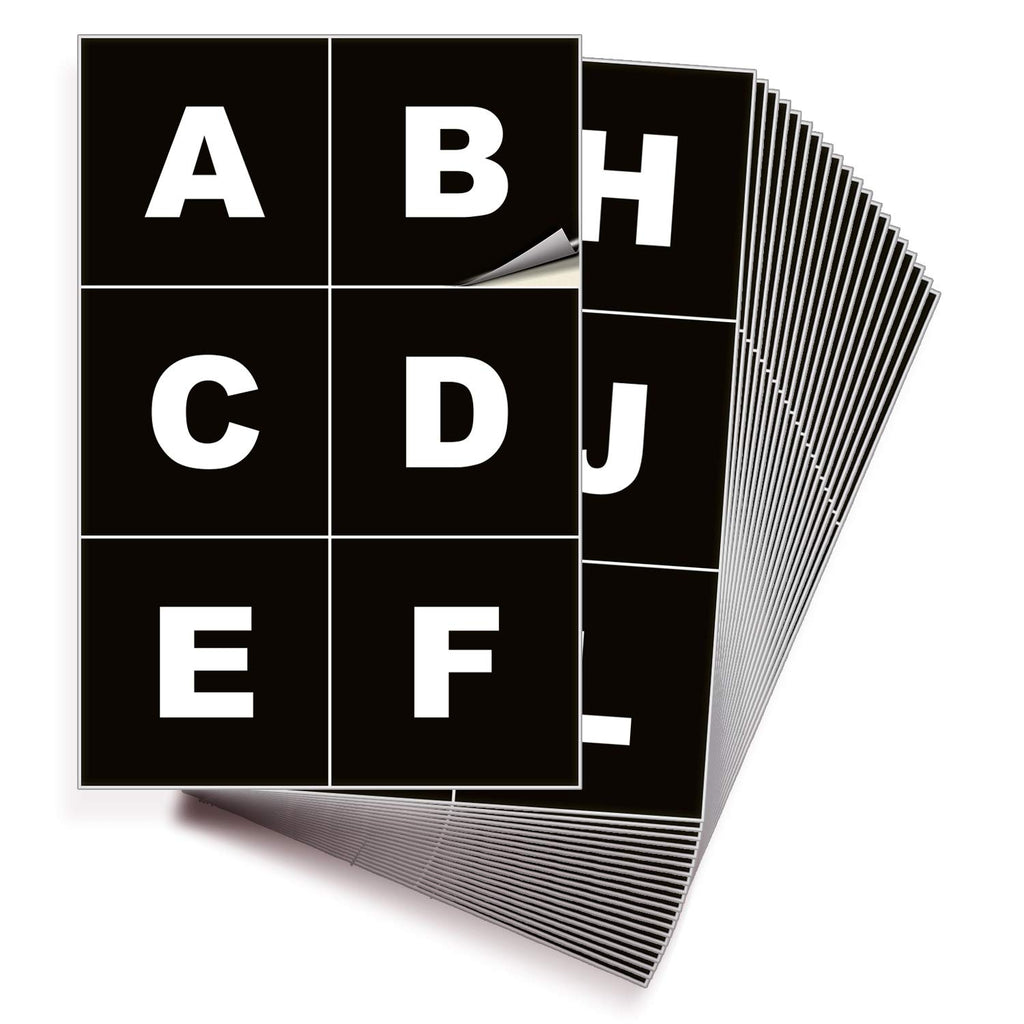 Square Letters Stickers - A to Z