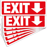 Exit sign with directional arrows — plastic, down arrow, 12 x 4 inch