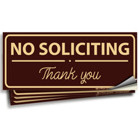 No Soliciting Signs – Vinyl Stickers, 4-Pack, 7 x 3 in (Design 2), 3 Colors