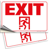 Exit Sign Stickers – Two-Tone Vinyl Decals, 2-Pack, 10 x 7 in