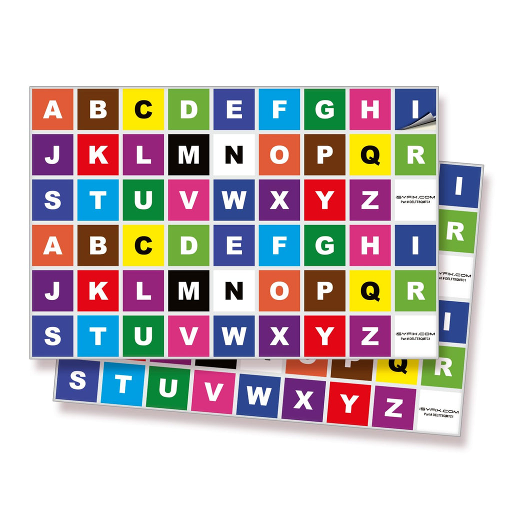 Square Letters Stickers - A to Z
