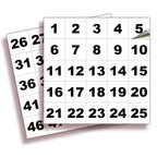 Square Consecutive Number Stickers - 1 to 50