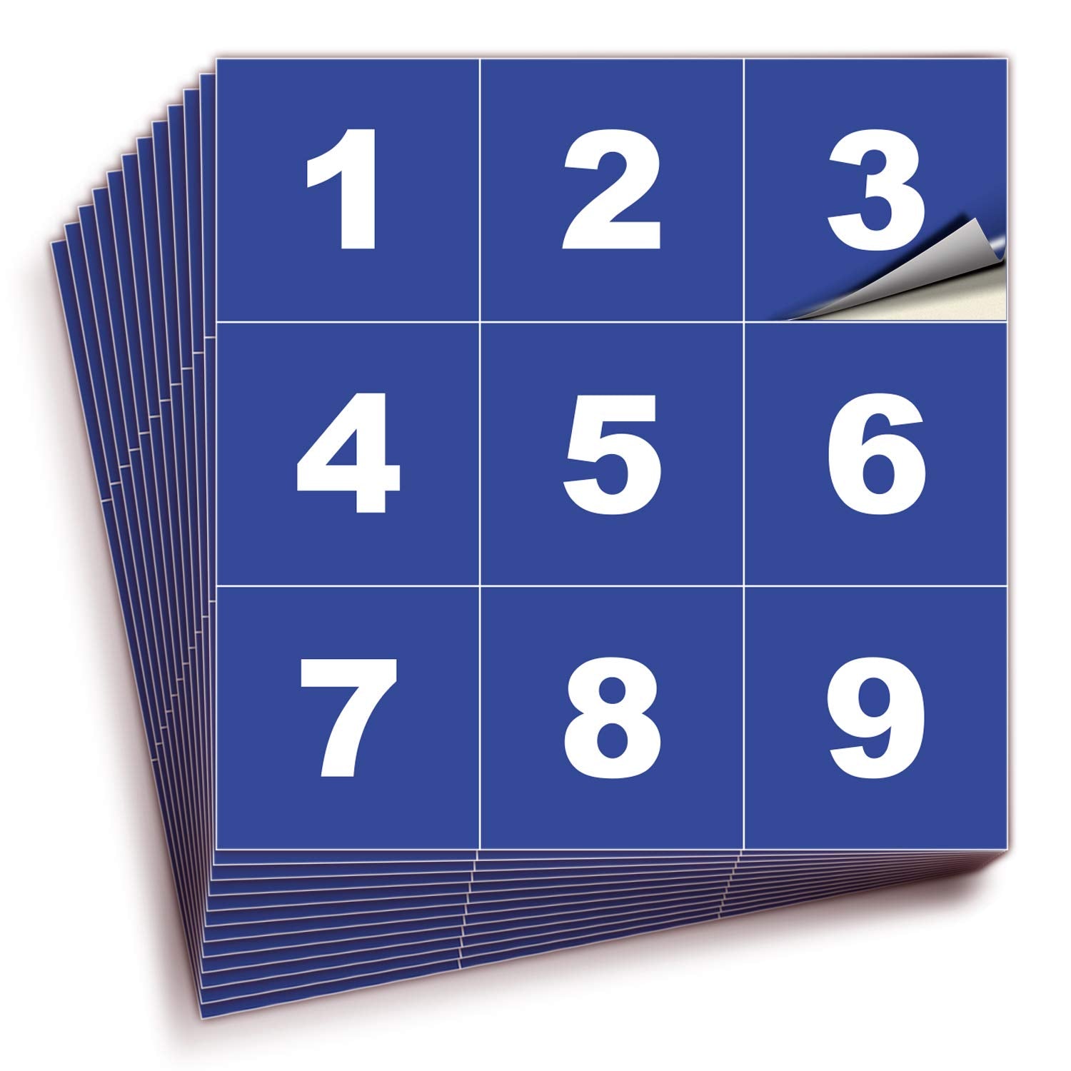 Square Consecutive Number Stickers - 1 to 100
