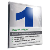 iSYFIX vinyl number stickers – Reflective Blue