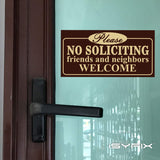 No soliciting sign sticker – brown, 4-pack